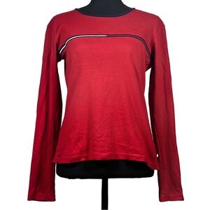 Vintage Y2K Tommy Hilfiger Jeans Red Long Sleeve Women's Tee, Size Medium